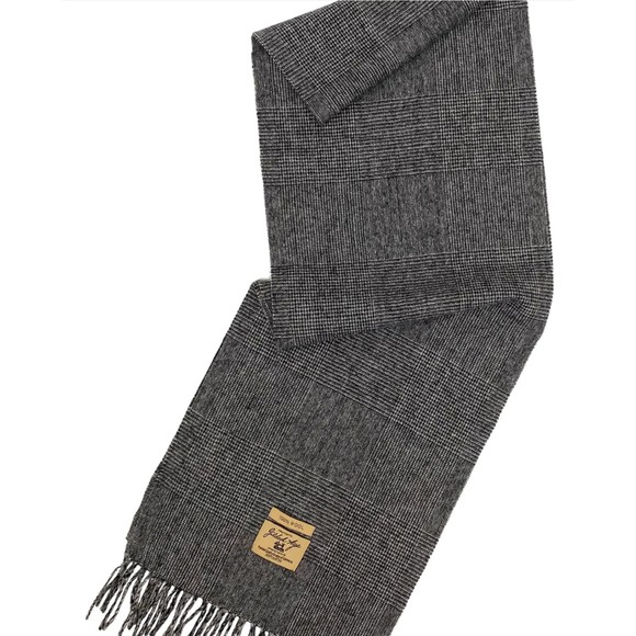 Gilded Age "Prince of Wales" 100% wool Scarf Premium Quality Grey NEW NWT - Picture 3 of 7